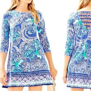 EUC Size XS Lilly Pulitzer Ophelia Dress size XS Octopus Coastal Blue